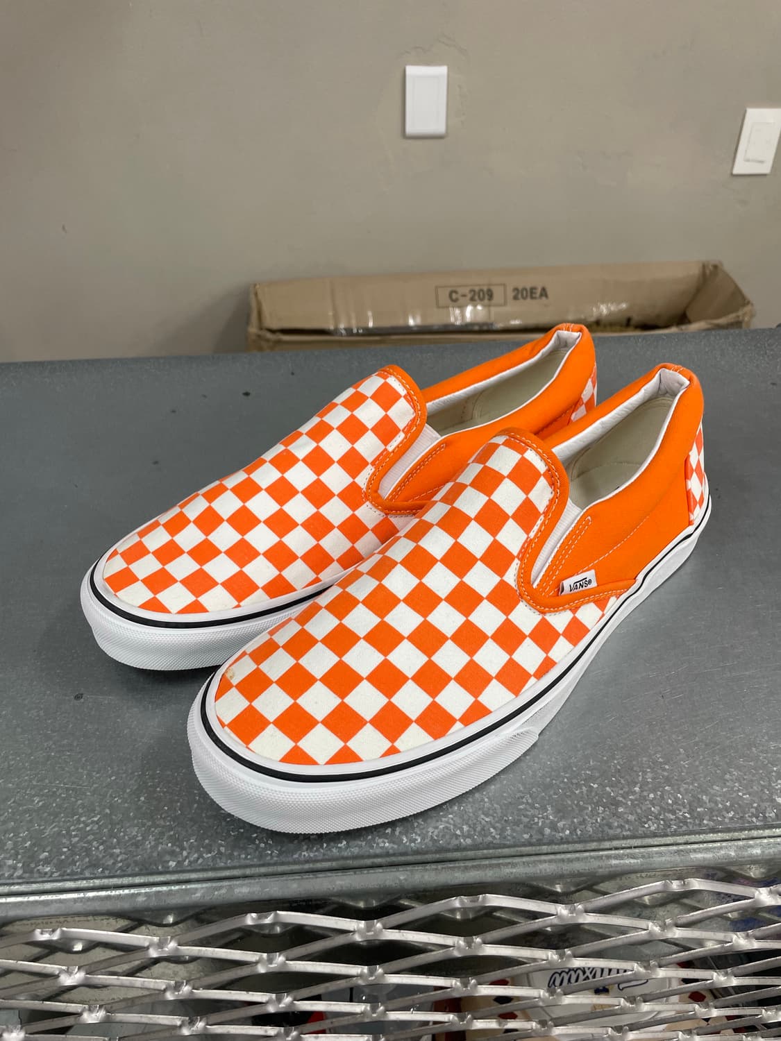 반스 체커보드 슬립온 오렌지 300 상품이미지2