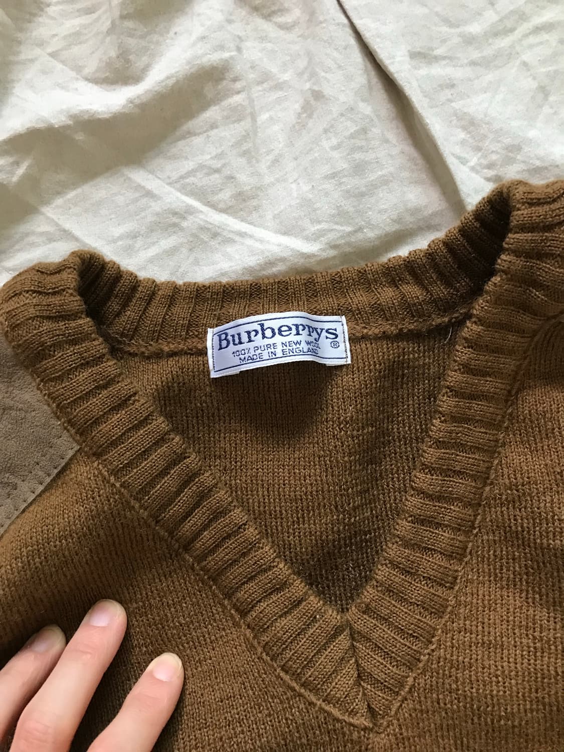 버버리 90년대 올드스쿨 코만도 니트 카멜 상품이미지8