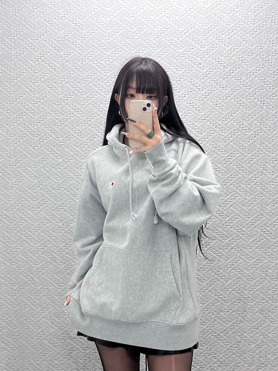 챔피온 빈티지 모던 캐주얼 자수로고 후드티 XL C10315 상품이미지2