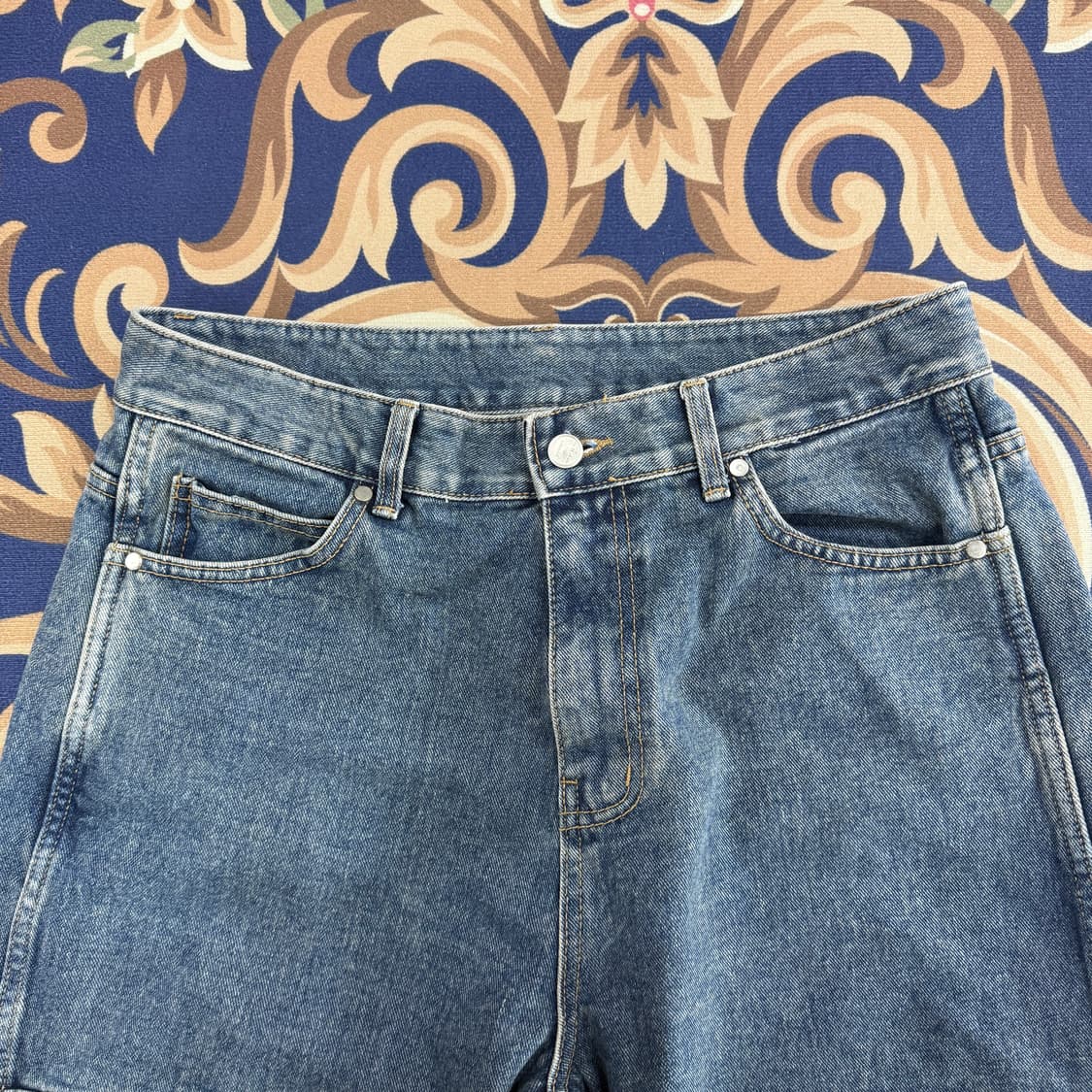 (L)웰던 WELLDONE 중청 더블니 데님팬츠 상품이미지2