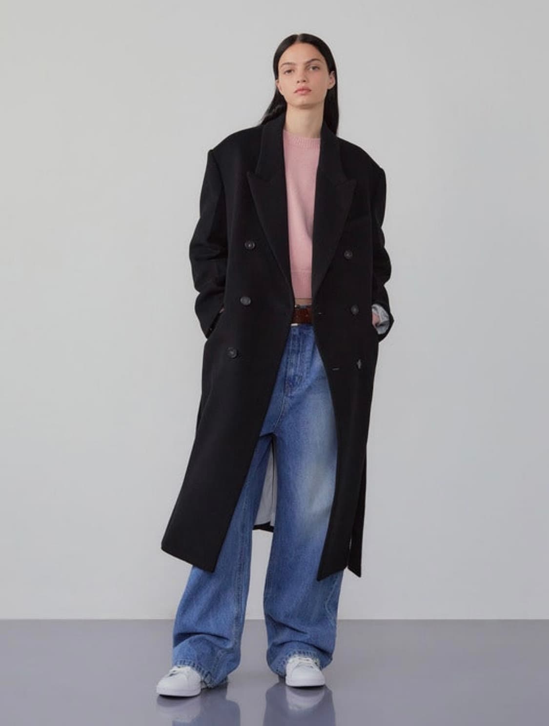 인스턴트펑크 오버사이즈 울 더블 롱 코트 상품이미지1