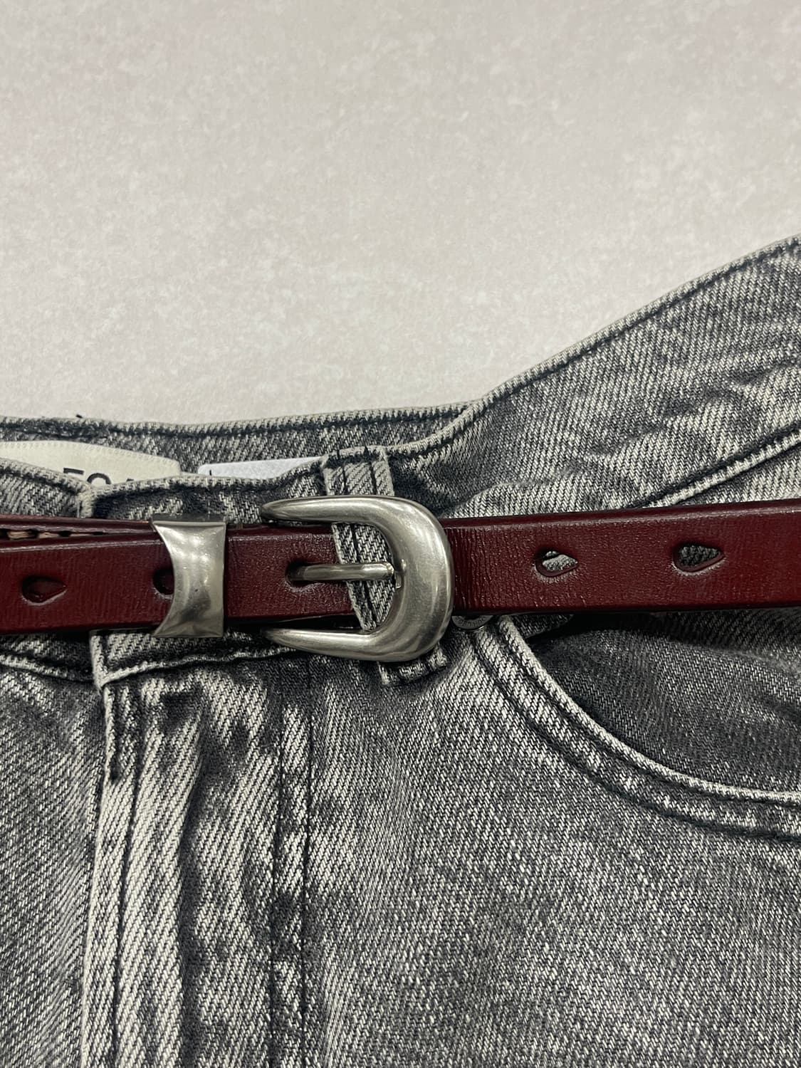 버건디 클래식 가죽벨트  상품이미지1