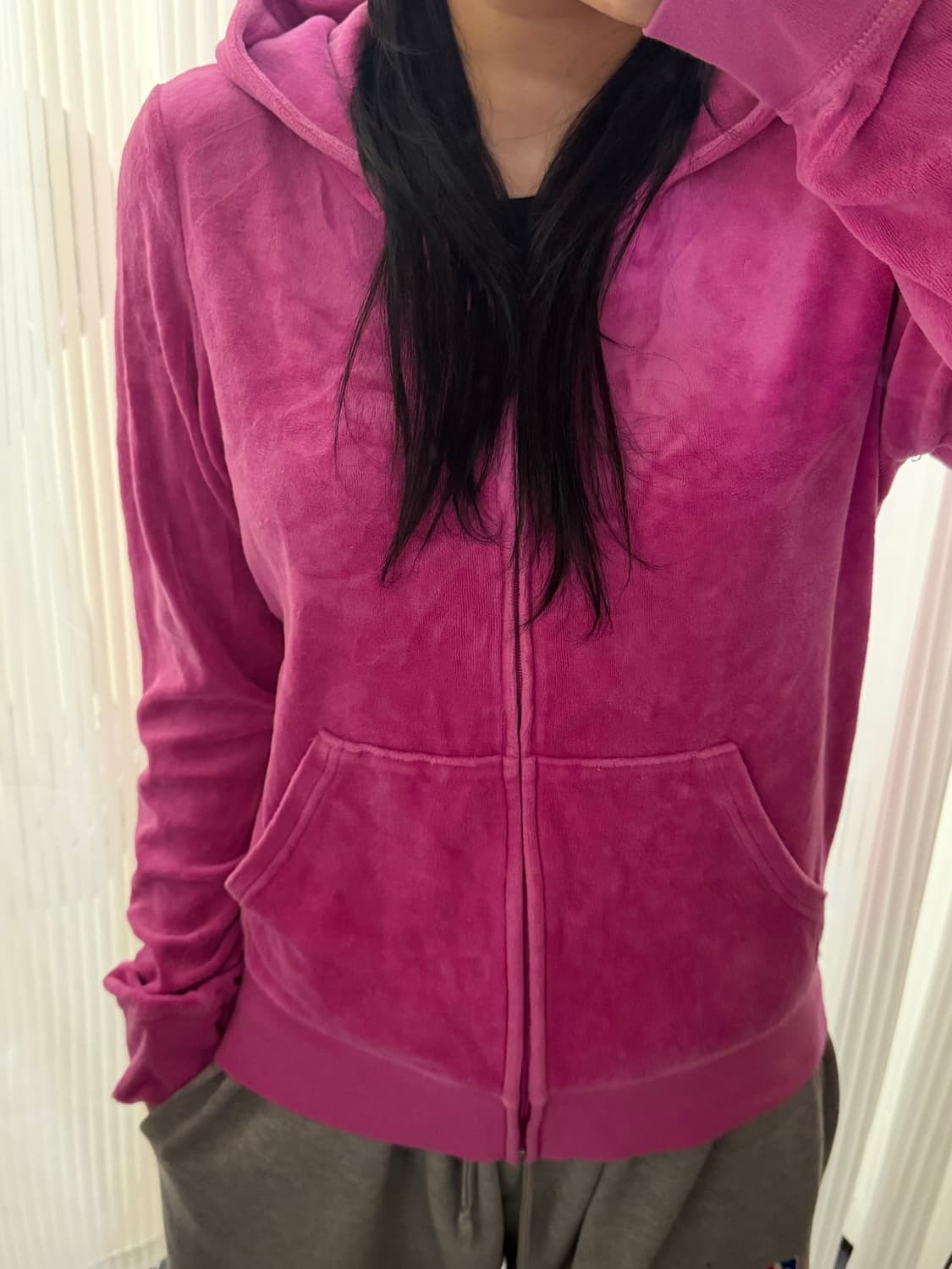 쥬시꾸뛰르 핫핑크 후드집업 XL 상품이미지1