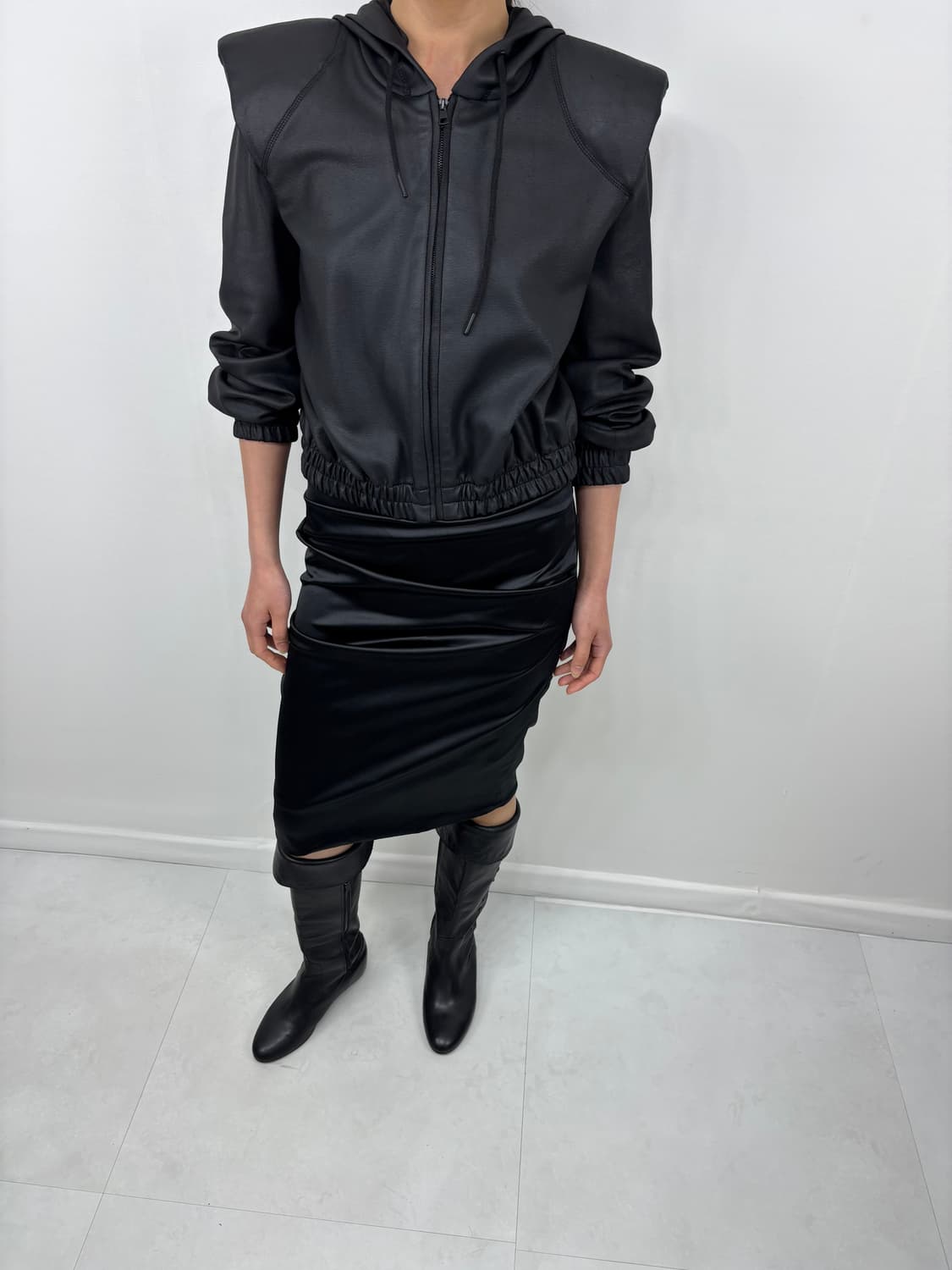ZARA PADDED SHOULDER HOODIE 상품이미지7