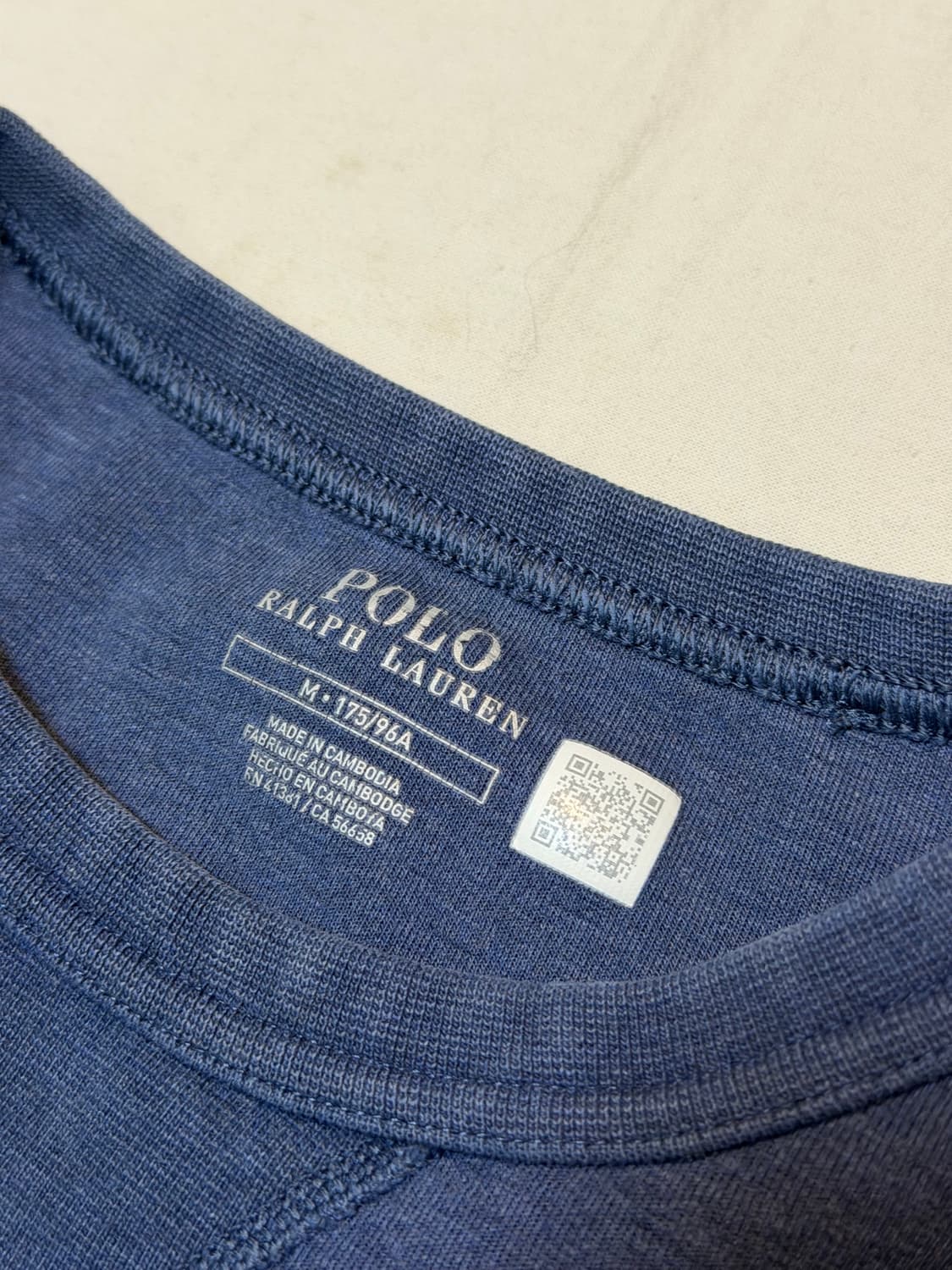 큐알) 폴로 랄프로렌 맨투맨 스웻셔츠 워시드 블루 상품이미지3