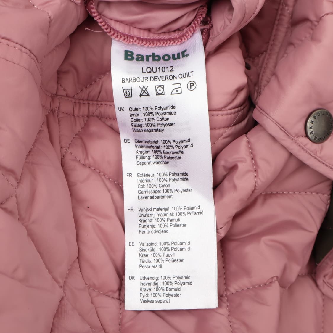 바버 라이트 핑크 deveron 퀄팅 자켓 상품이미지10