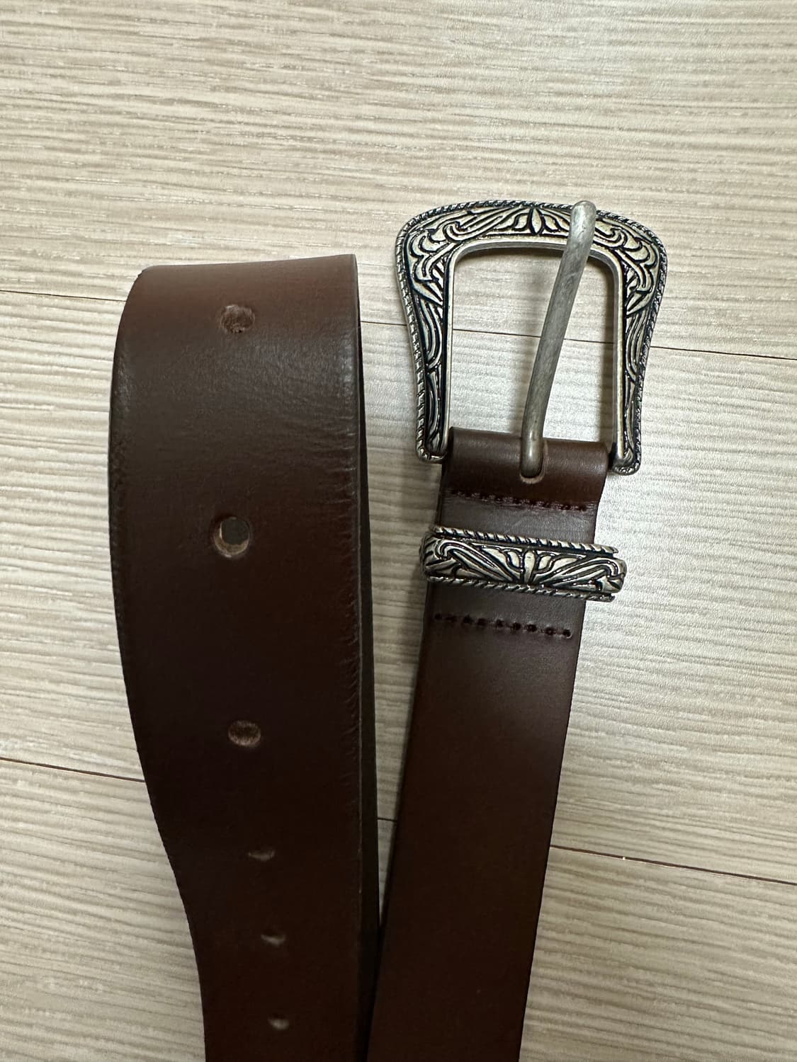 도프제이슨 웨스턴 하드레더 벨트 다크브라운 상품이미지2