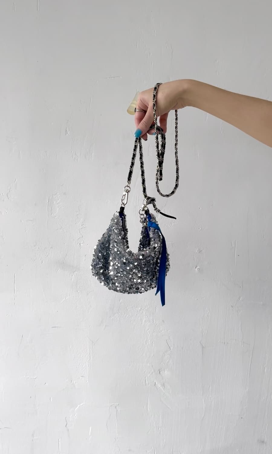 blue silver sequin mini bag 상품이미지1
