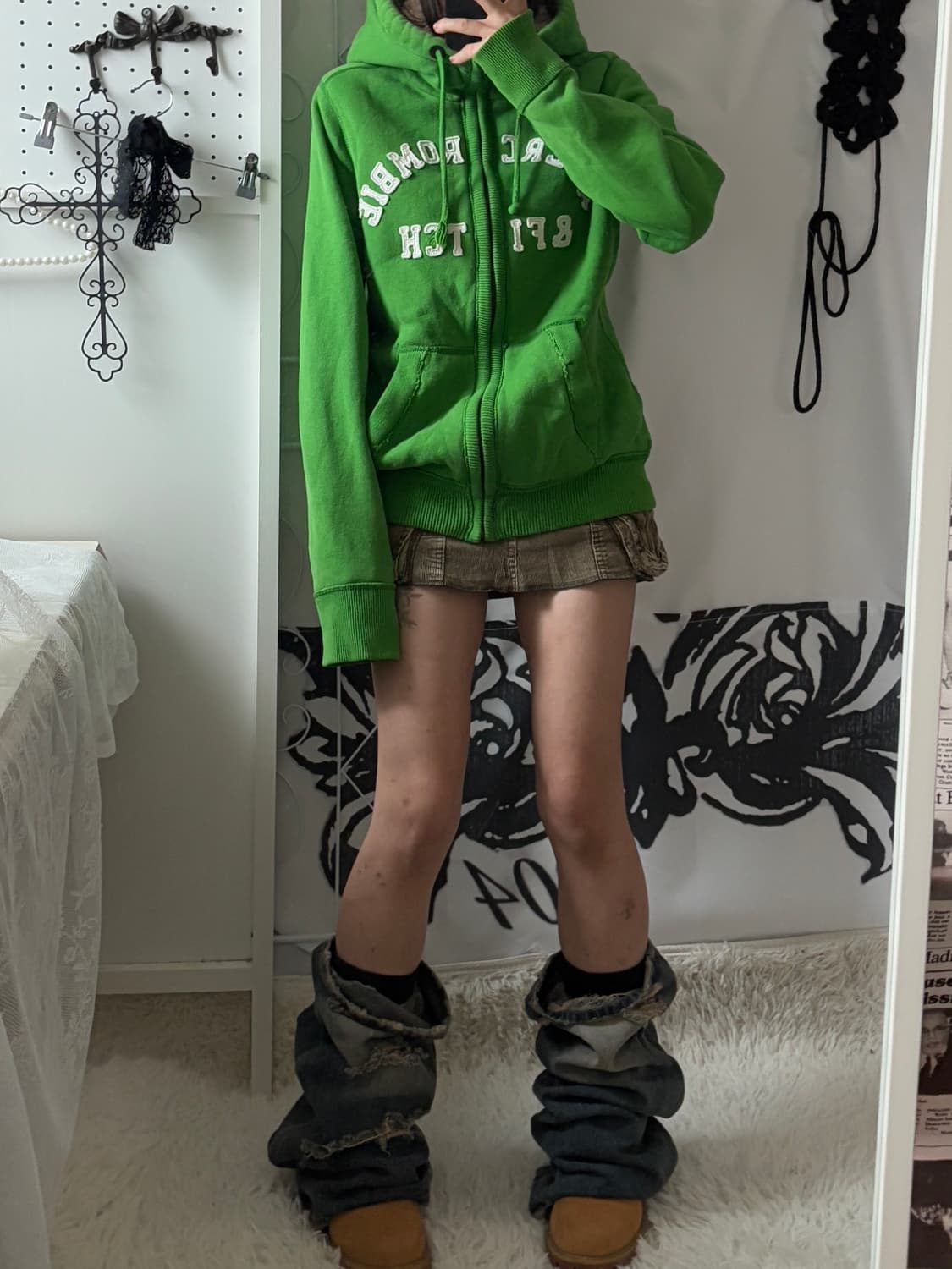• Abercrombie Green Fur Hood Zip-Up  상품이미지6