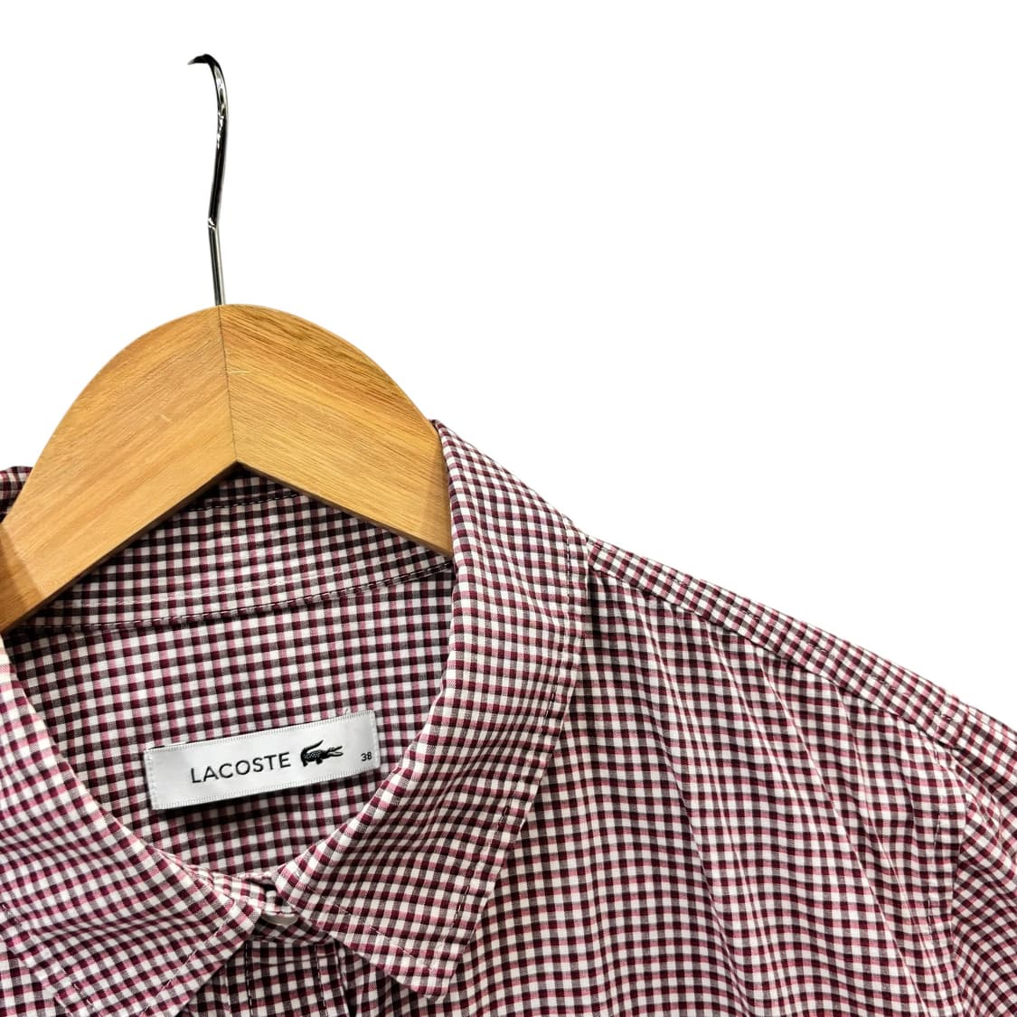 라코스테 우먼 깅엄 체크 셔츠 상품이미지3
