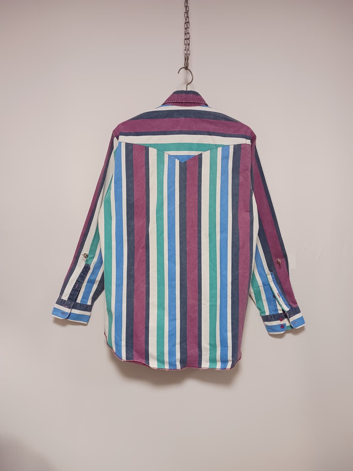 랭글러 90s 미국빈티지 브러시팝퍼 스트라이프셔츠 상품이미지5