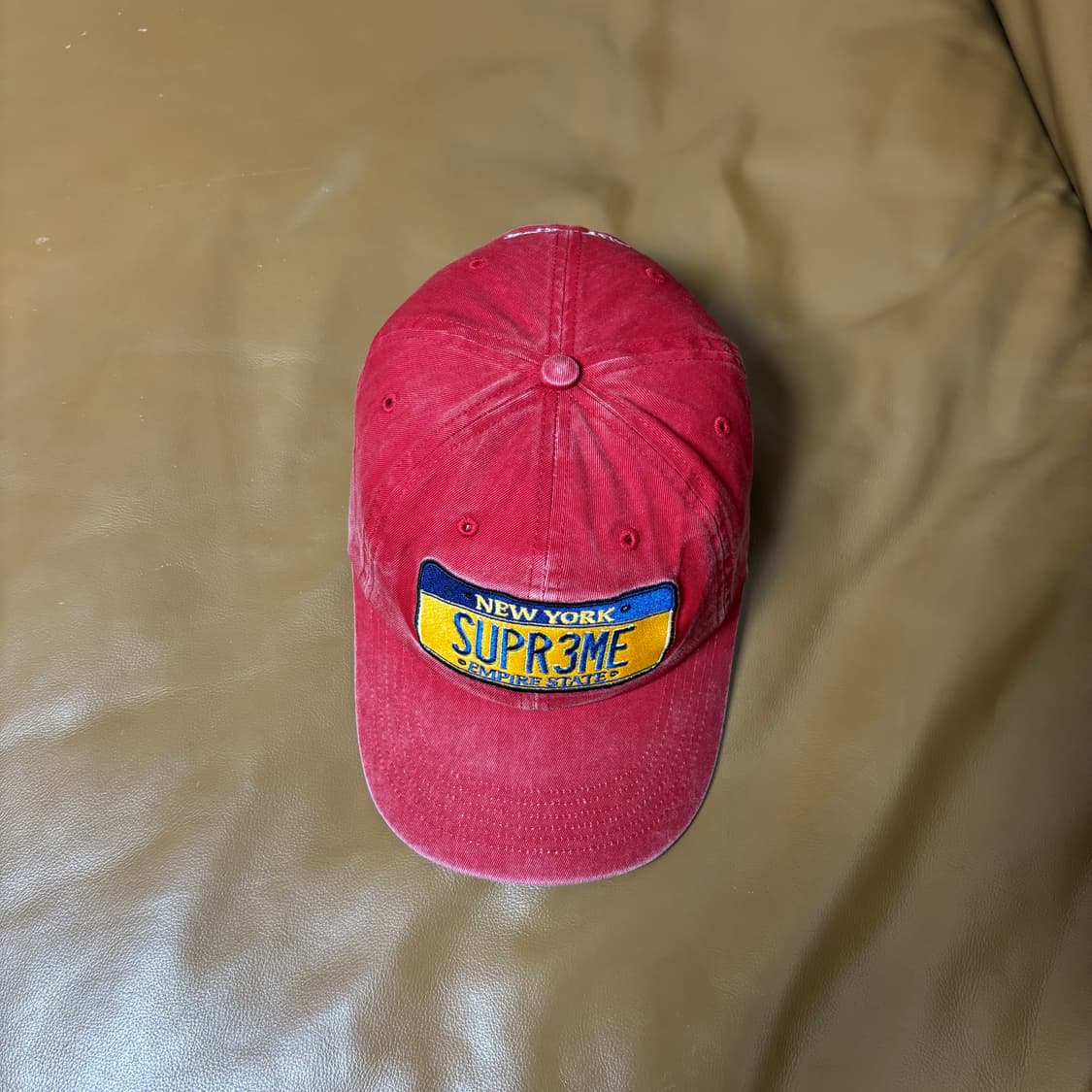 Supreme 슈프림 라이센스 워시드 레드 6패널 볼캡 모자 (Red) 상품이미지5