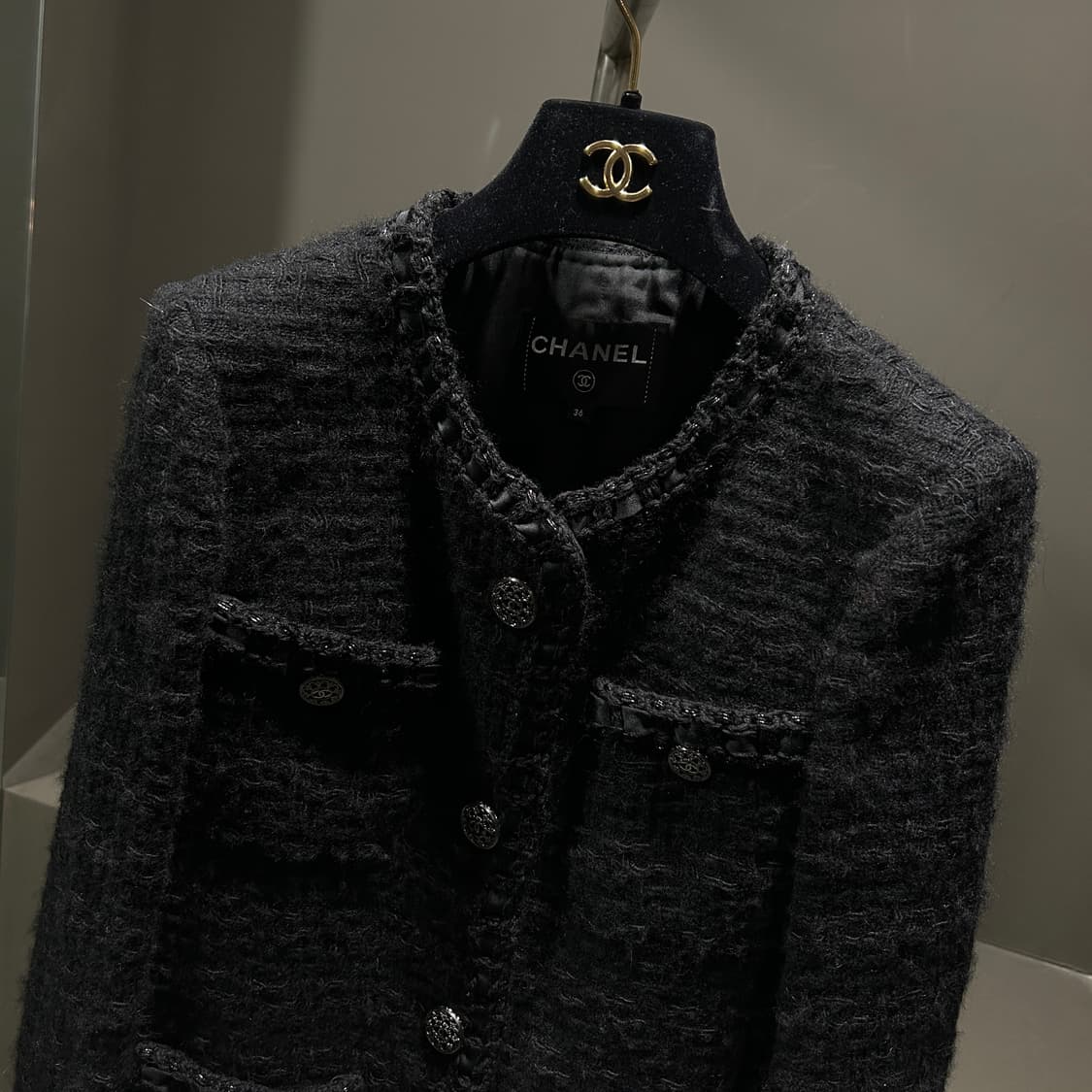 샤넬 브레이드 블랙 트위드 자켓 상품이미지2