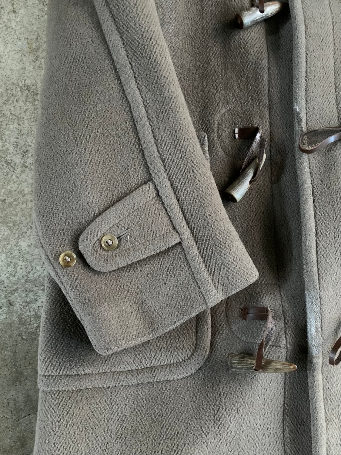 80s 인버티어 컷파일 울 더플코트 상품이미지5