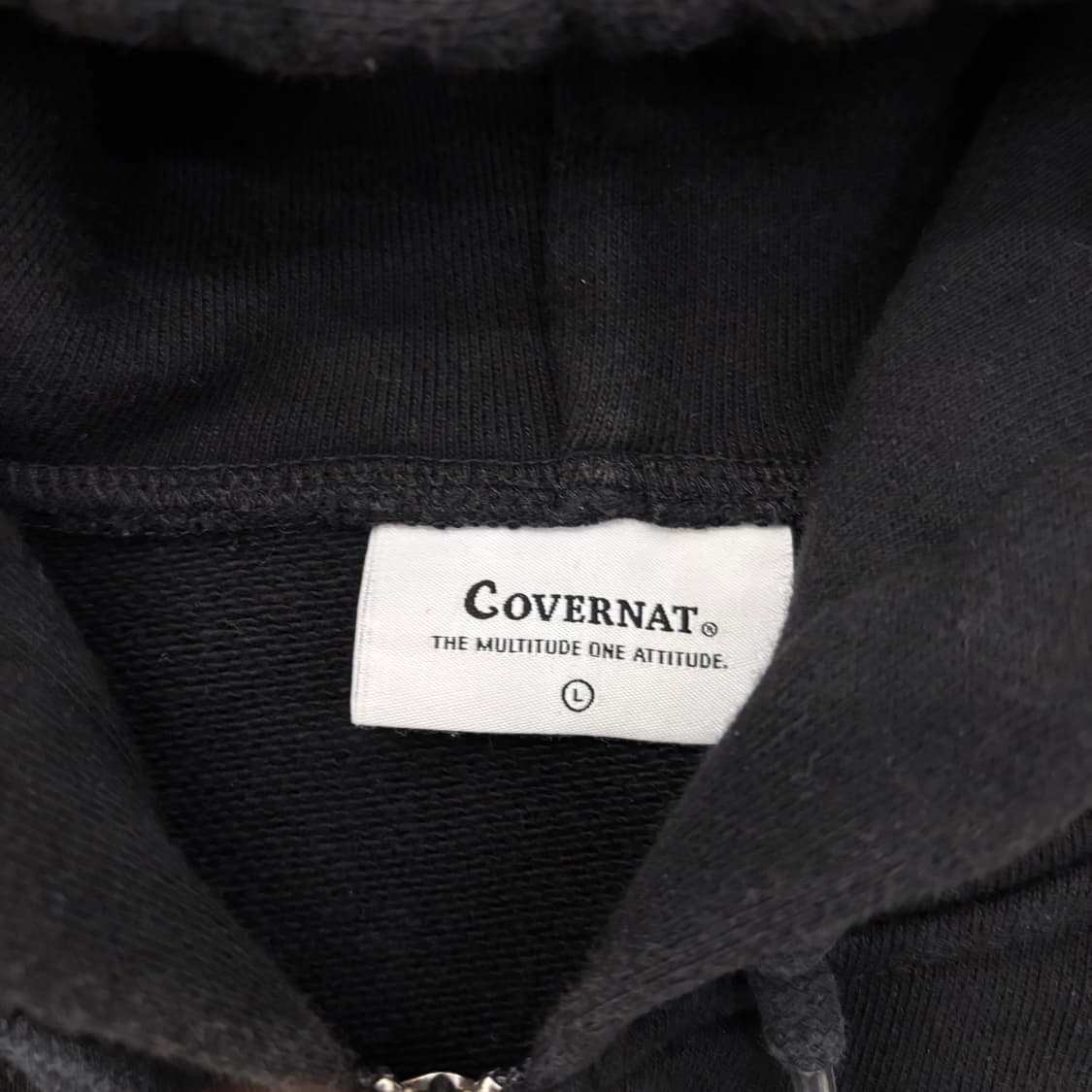 커버낫 빅로고 블랙 후드집업 상품이미지4