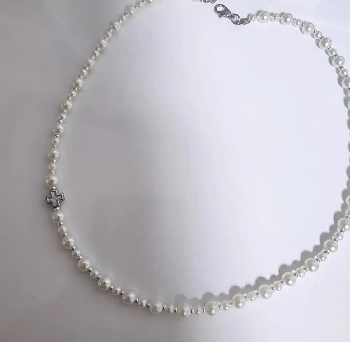 진주 십자가 비즈 목걸이🤍 상품이미지3
