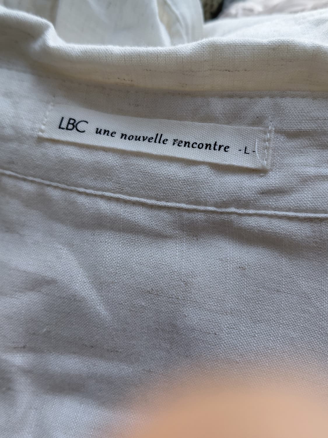 [일본빈티지] 아이보리 린넨 블라우스 7부 상품이미지5