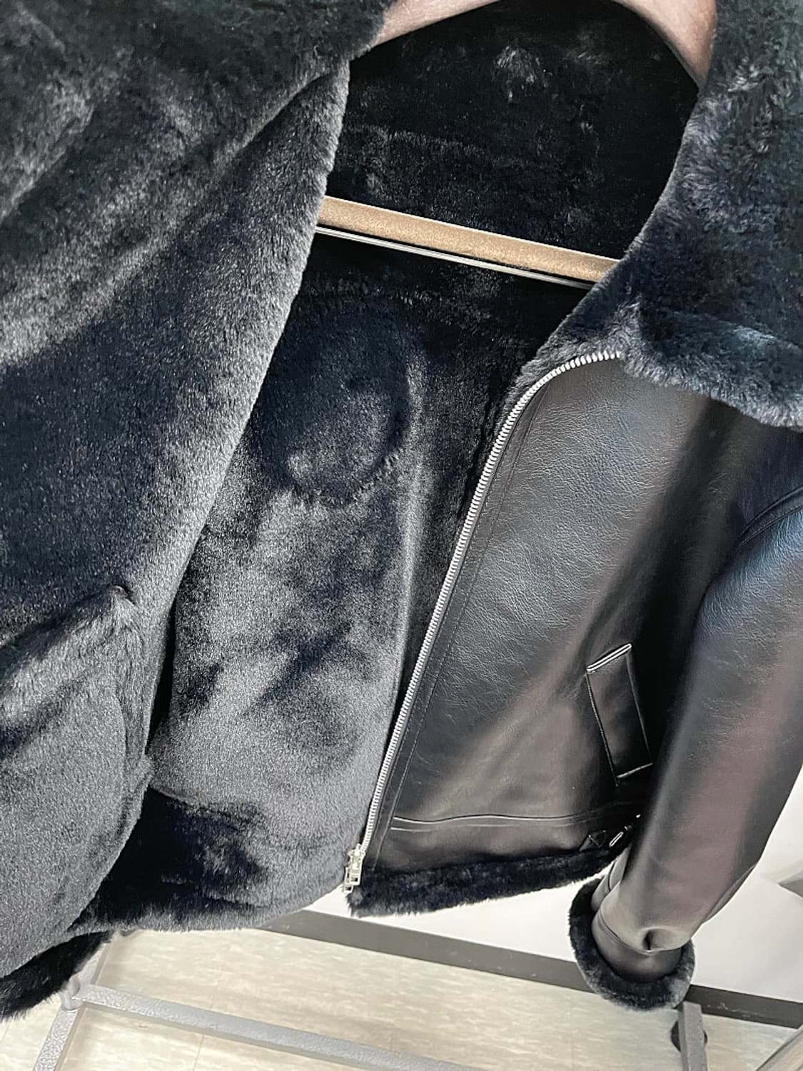 105) 론트 비건레더 무스탕  상품이미지5