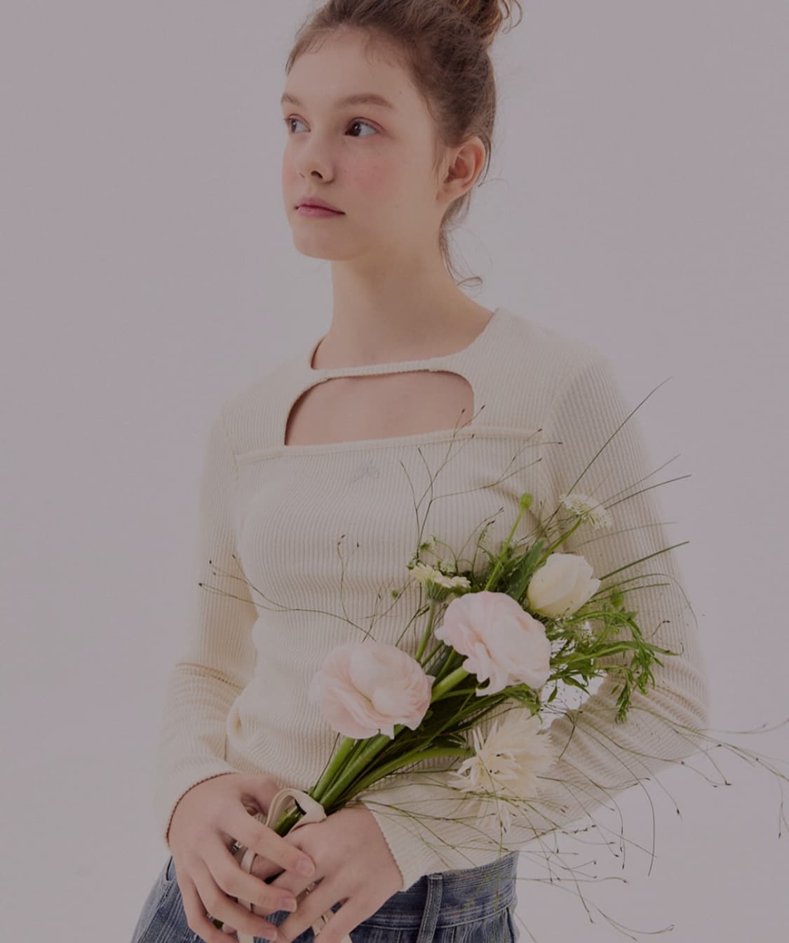 델리센트 골지 긴팔 티셔츠 상품이미지2