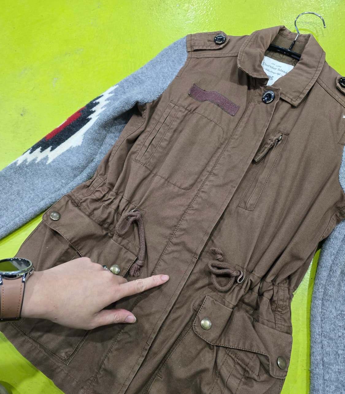 Thursday Island 니트 소매 야상 S 상품이미지10