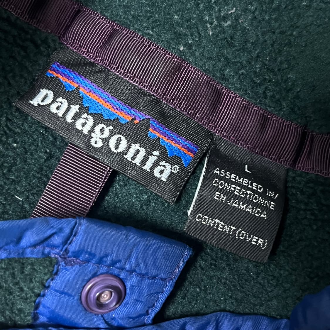 90s 파타고니아 신칠라 후리스 다크그린 L 눈산없는 상품이미지4