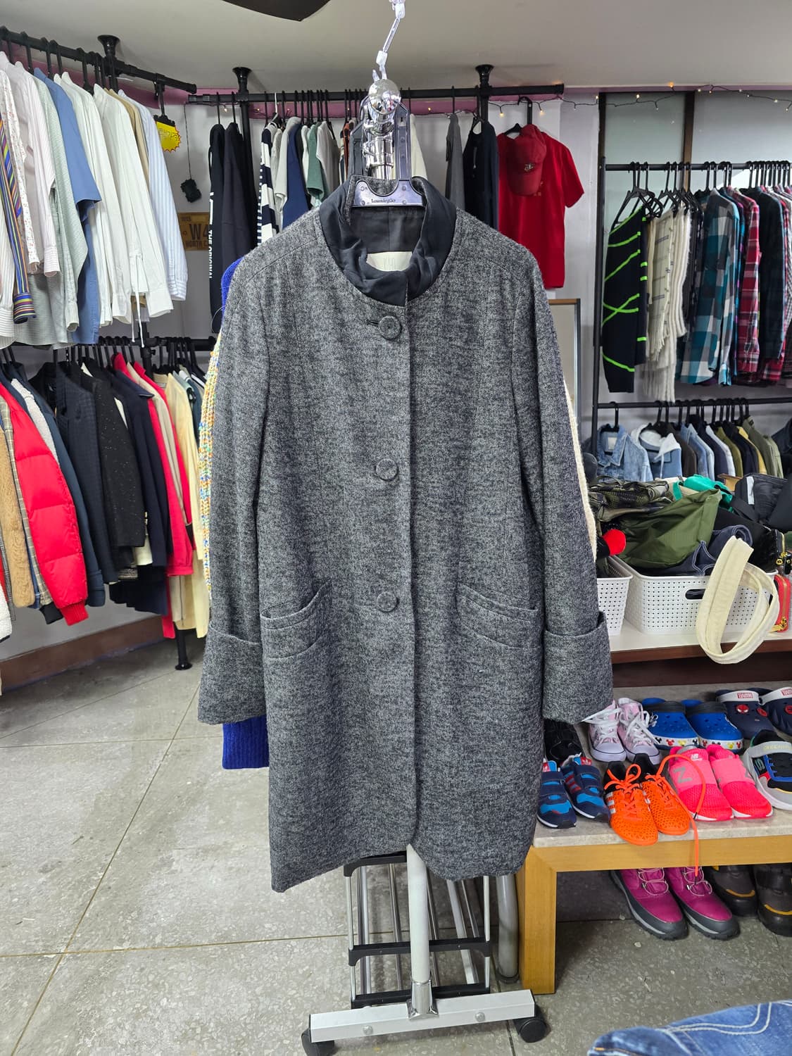 구호 빈티지 회색 모직 코트 (1314) 상품이미지1