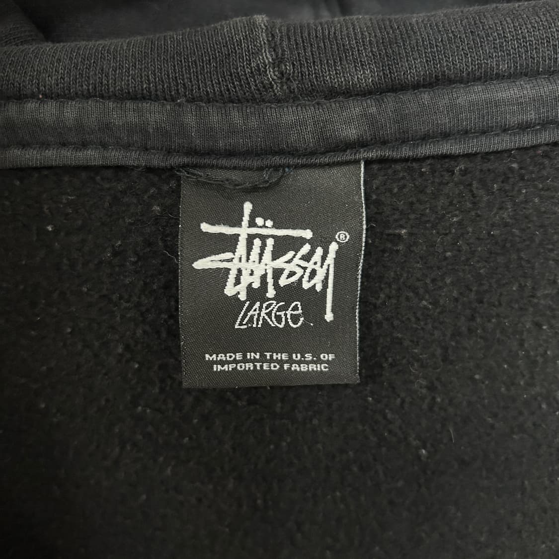 00's 스투시 스탁로고 베이직 후드집업 블랙 상품이미지7