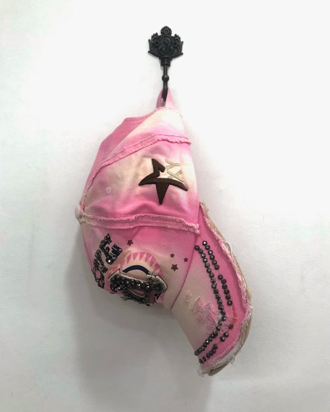 64 cubic lettering damaged pink ball cap 상품이미지5