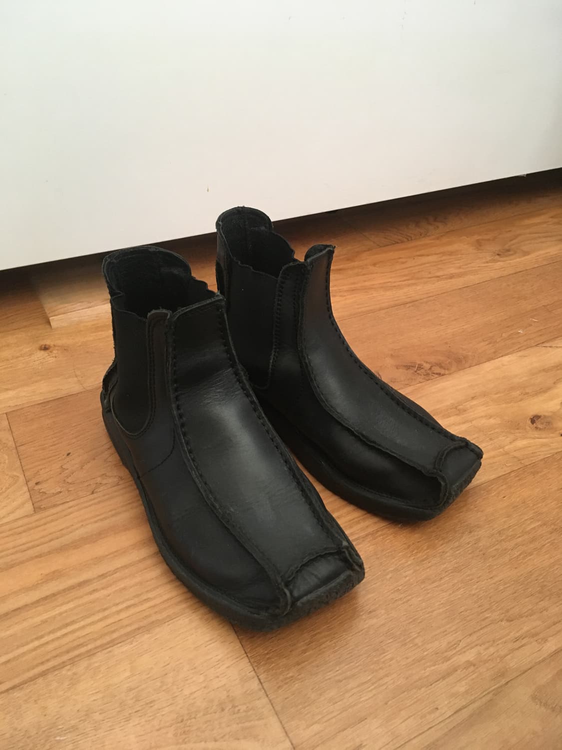 요지 야마모토 스퀘어토 레더 부츠 상품이미지1