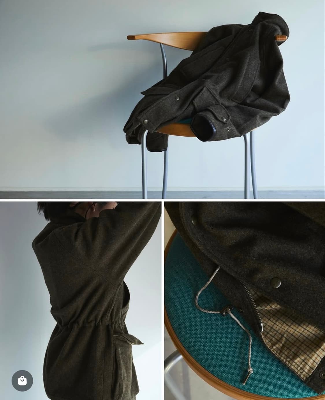 카키스 울 로버 파카 올리브 상품이미지6