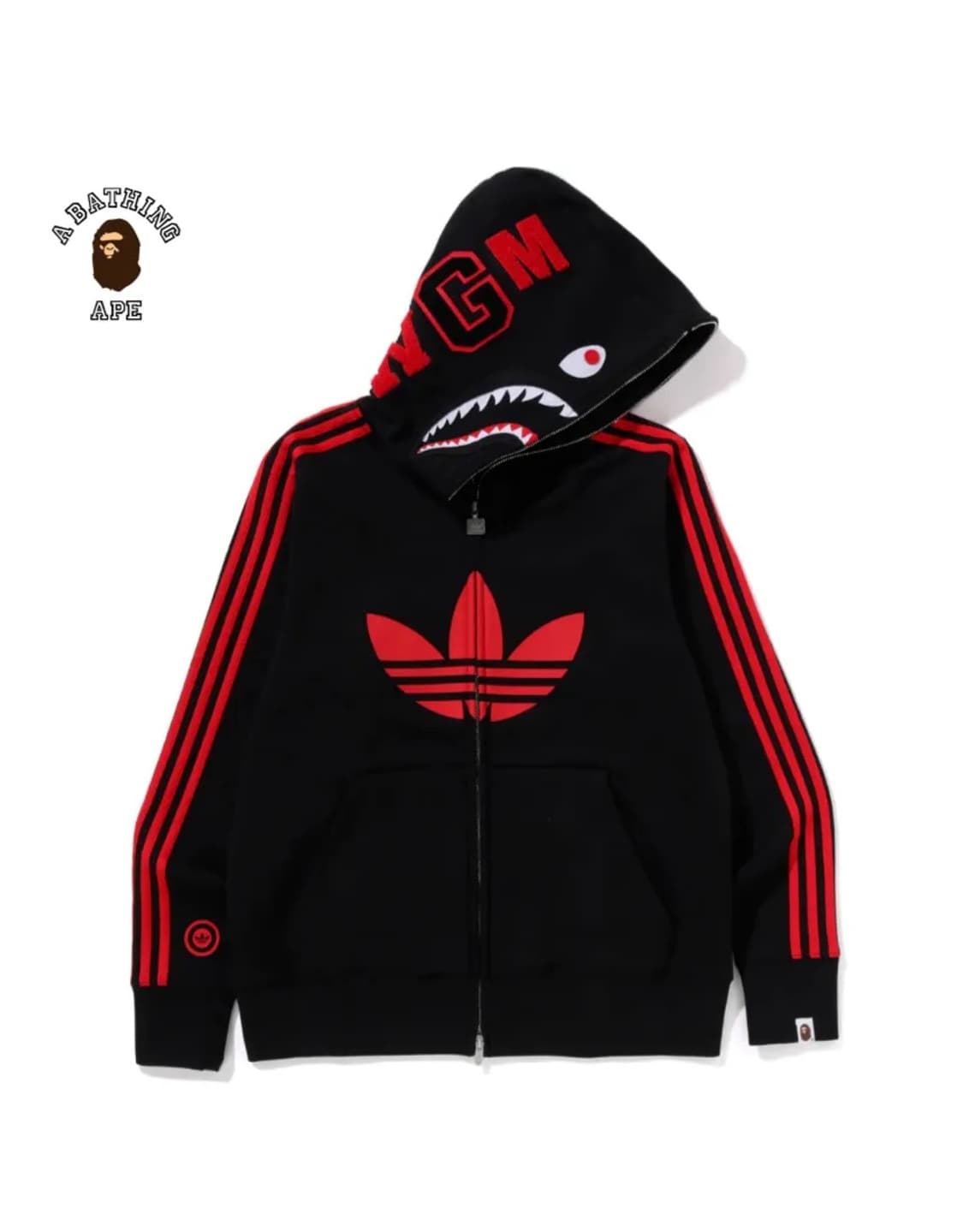 Bape X Adidas SHARK Full Zip Hoodie 상품이미지1