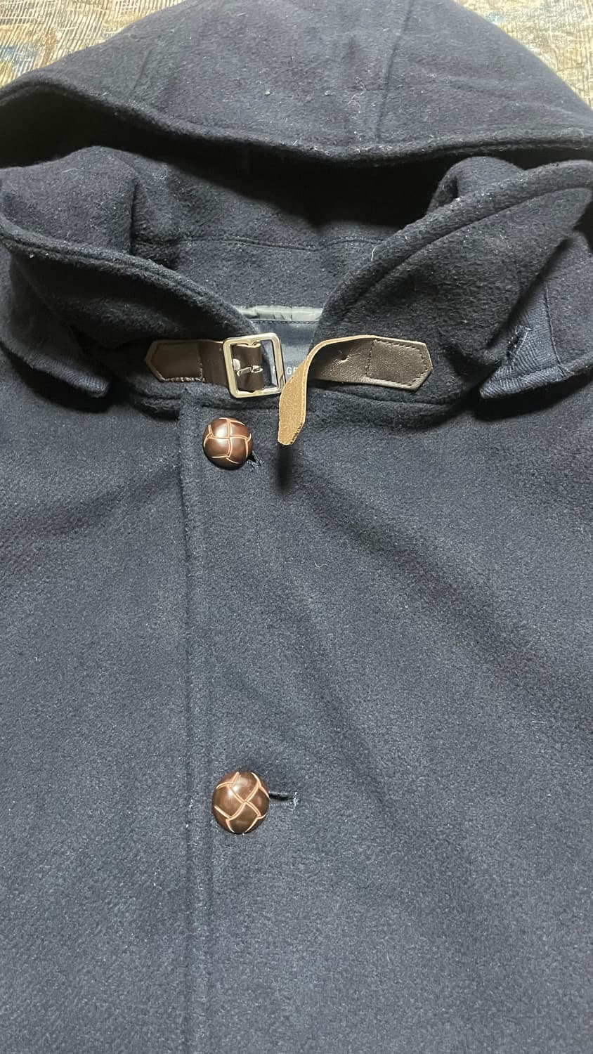 JPN 일본 빈티지 클래식 아메카지 울혼방 토글버튼 후드 더플코트 네이비 상품이미지6