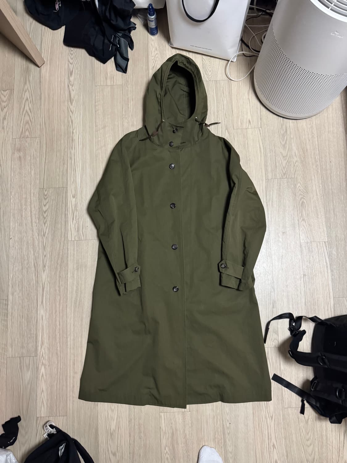 꼼데가르송 옴므 후디드 코트 카키 20AW HF-C001 상품이미지2