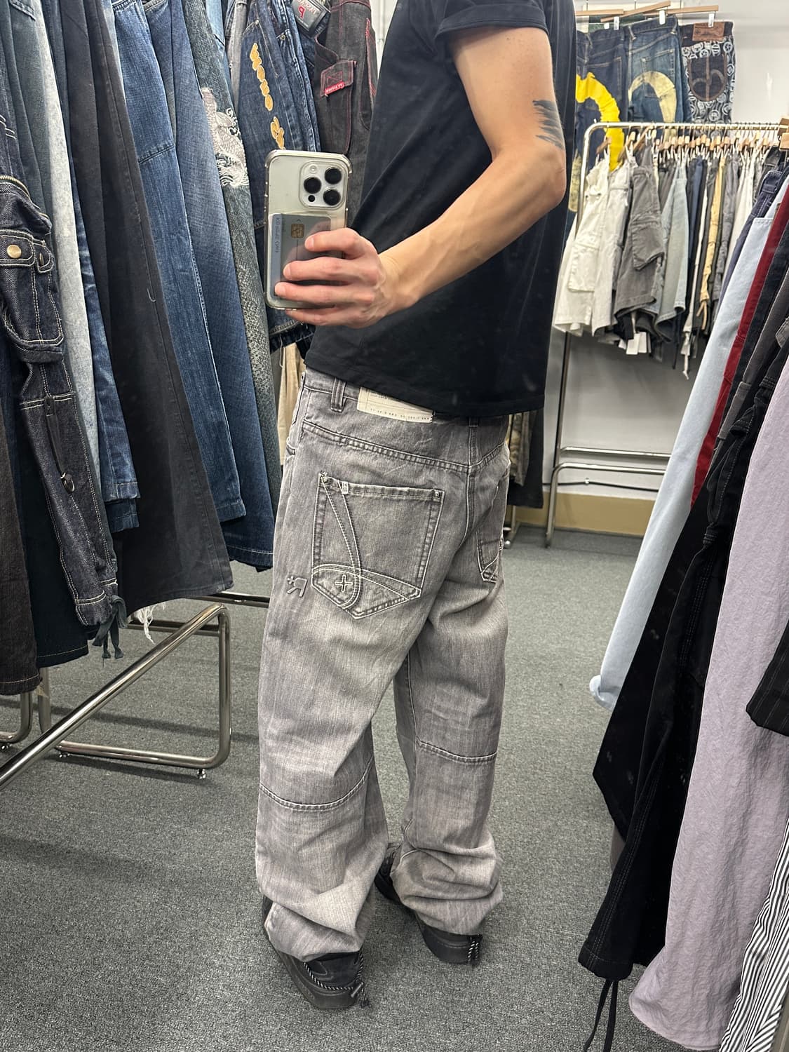 34) ROCAWEAR 로카웨어 그레이 데님팬츠 올드스쿨 힙합팬츠 상품이미지1
