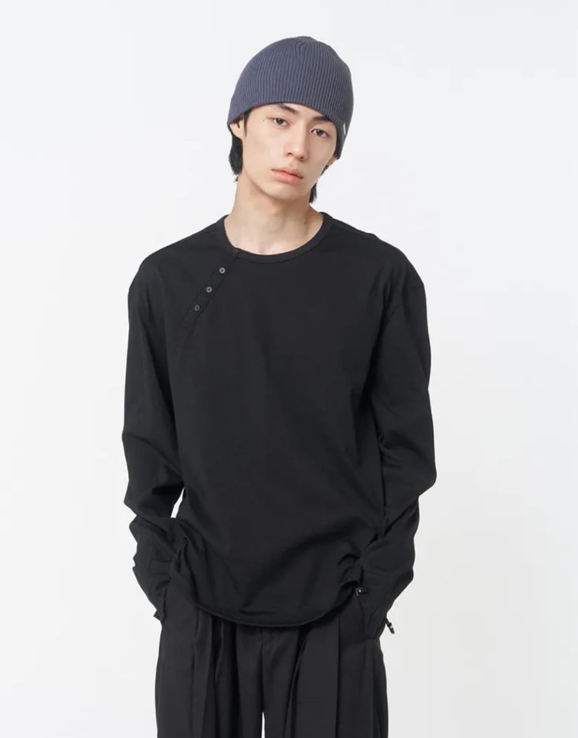 미세키서울 맨 헨리넥 롱슬리브 블랙 상품이미지3