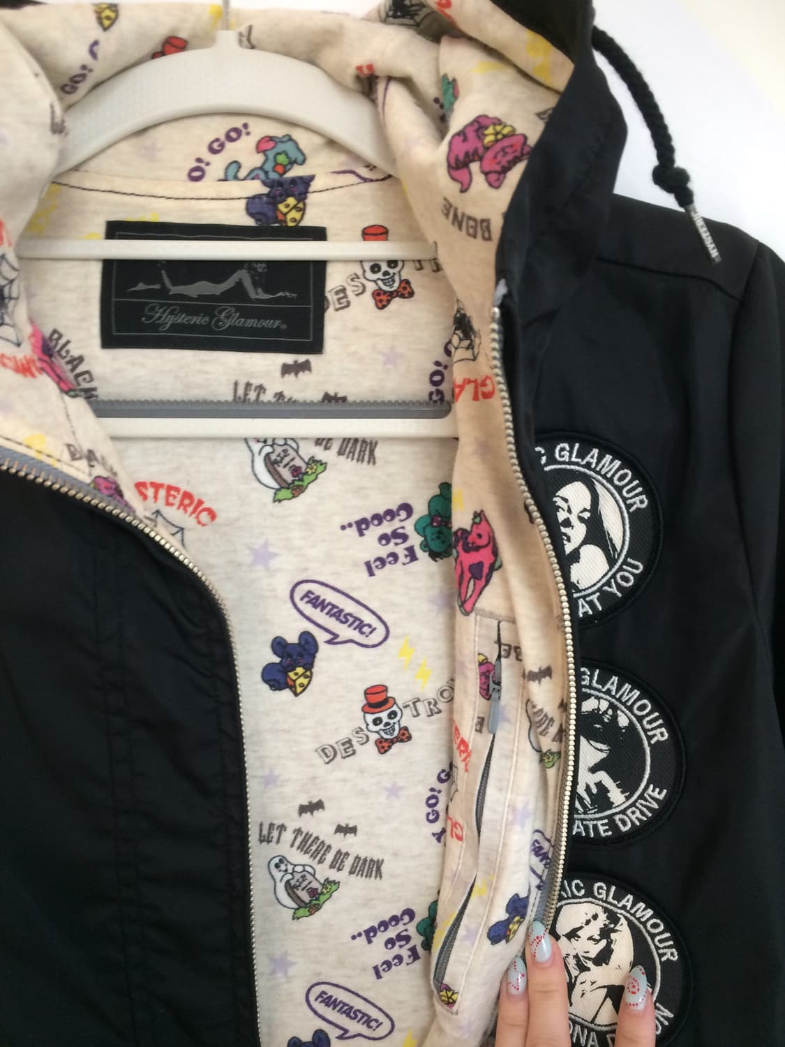 히스테릭 글래머 히스걸 와펜 포인트 안감도 초카와이 후드 블루종 점퍼 상품이미지5