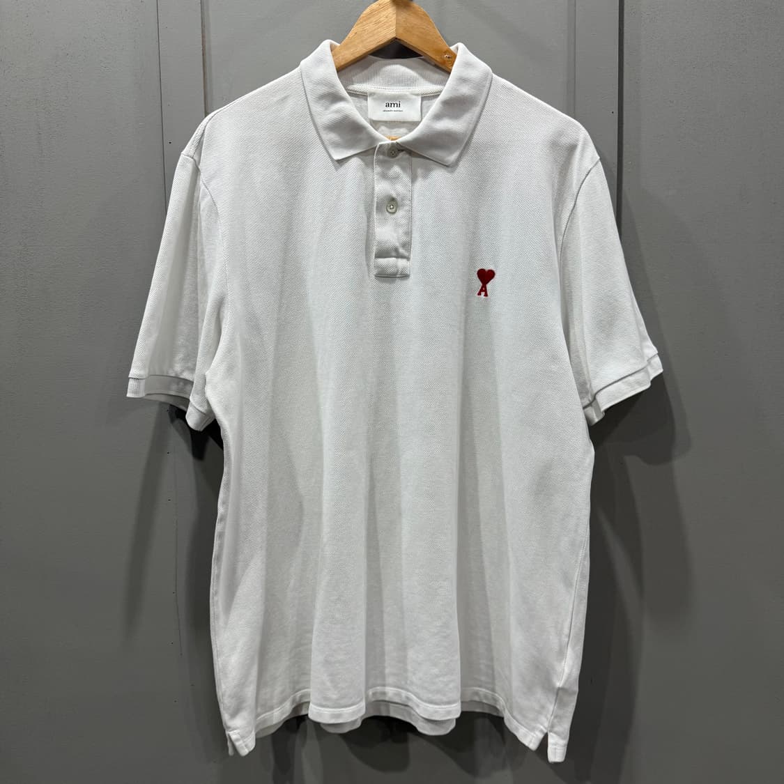 2XL 아미 ami 스몰 히트 로고 반팔 카라 티셔츠 상품이미지1