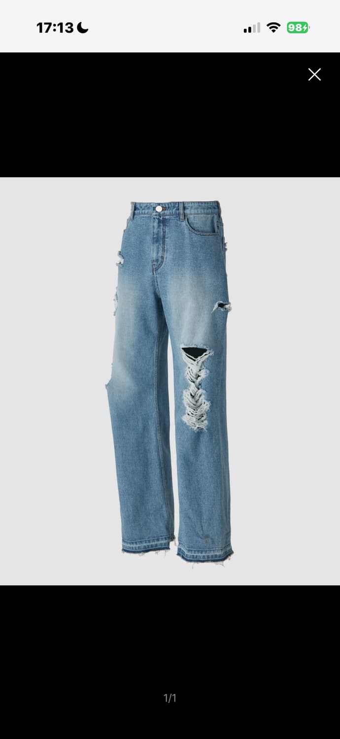 쿠어 디스트로이드 스케이터 진스 (워시드블루) 상품이미지1