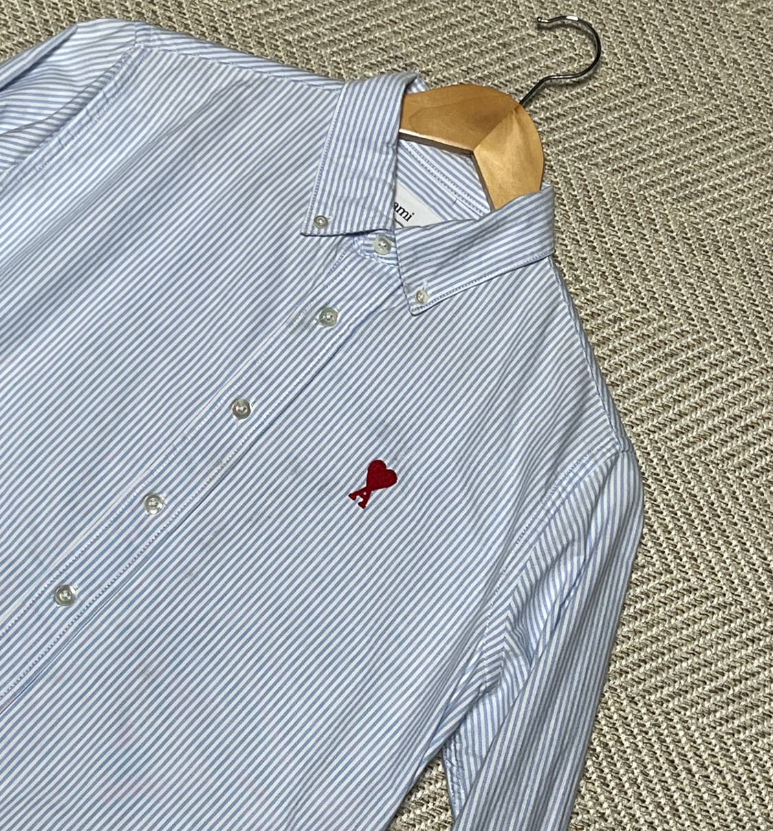 아미 스몰로고 하트 스트라이프 셔츠 남방 프리 상품이미지9