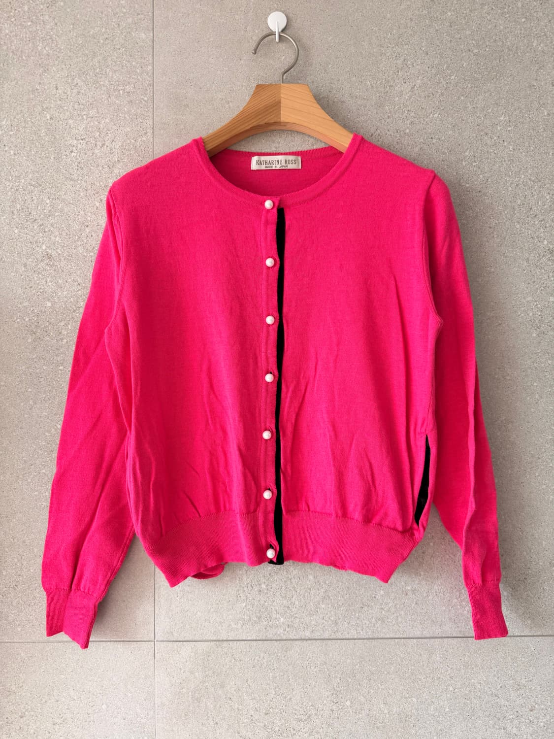 케서린로즈 일본제 핫핑크 진주 가디건 상품이미지1