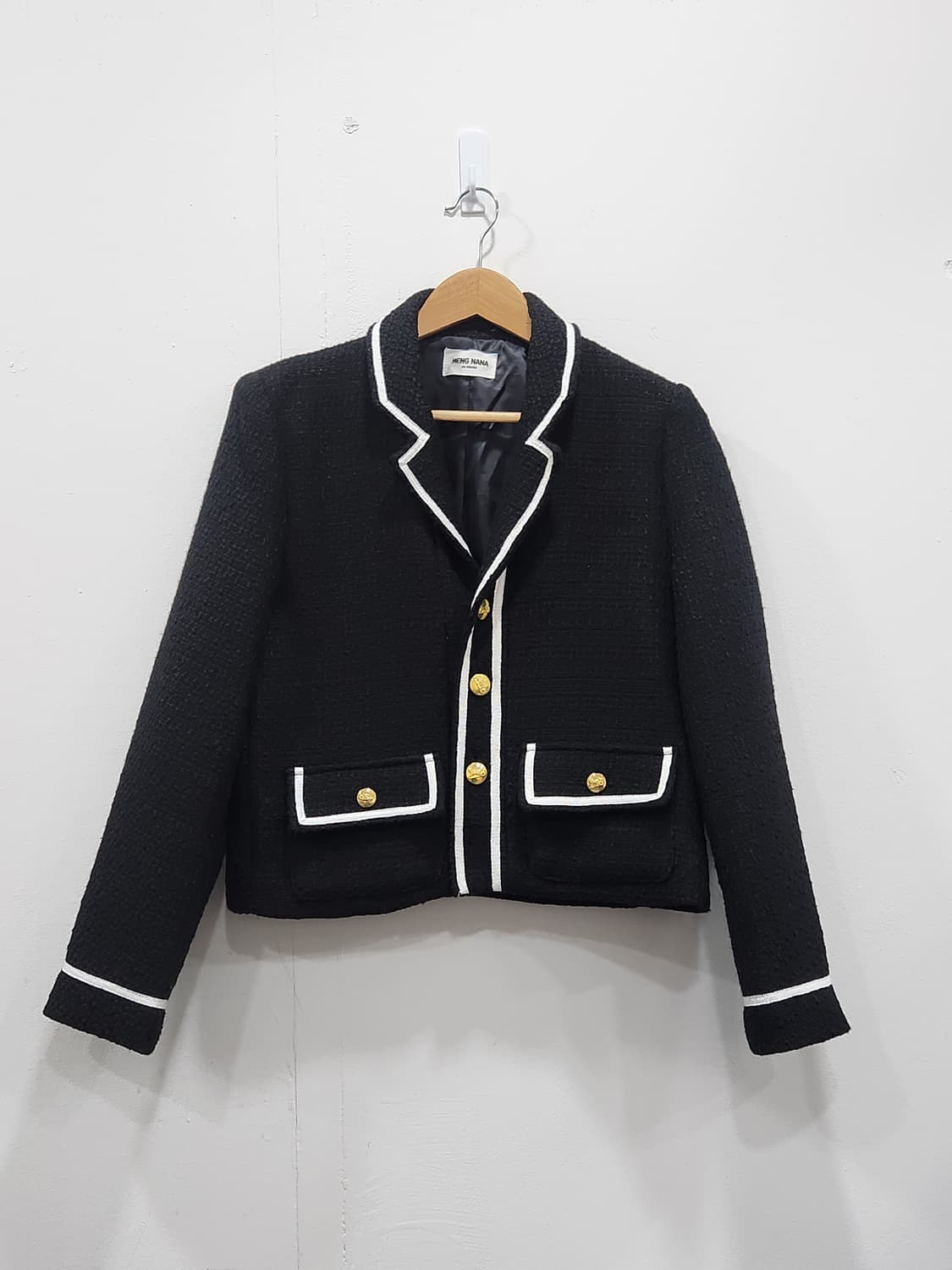 [F] 트위드 자켓 블랙 금장단추 여성 프리사이즈 상품이미지1