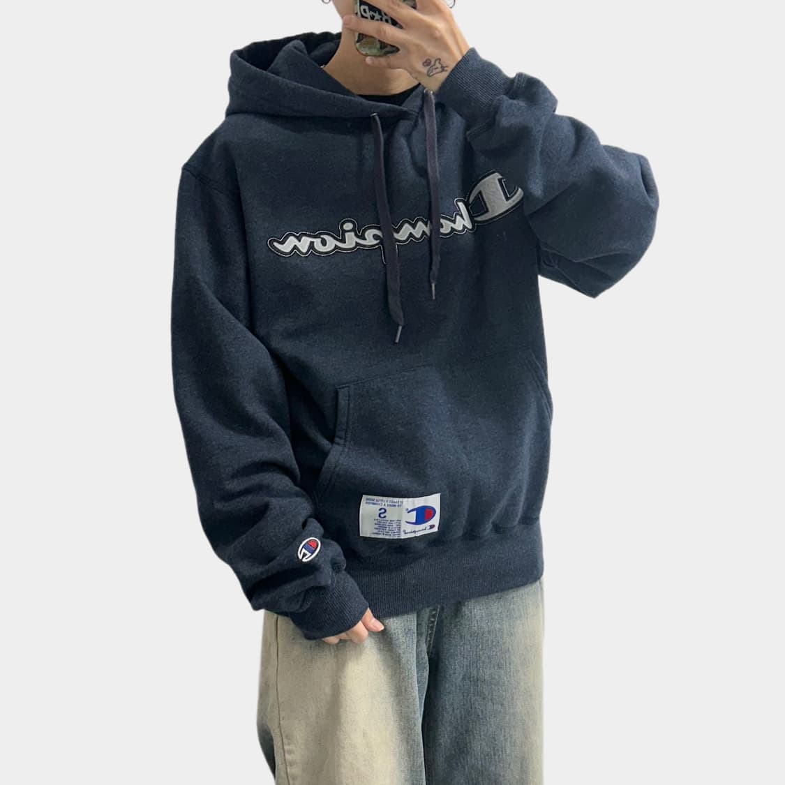 챔피온 빅로고 기모 후드티 상품이미지2