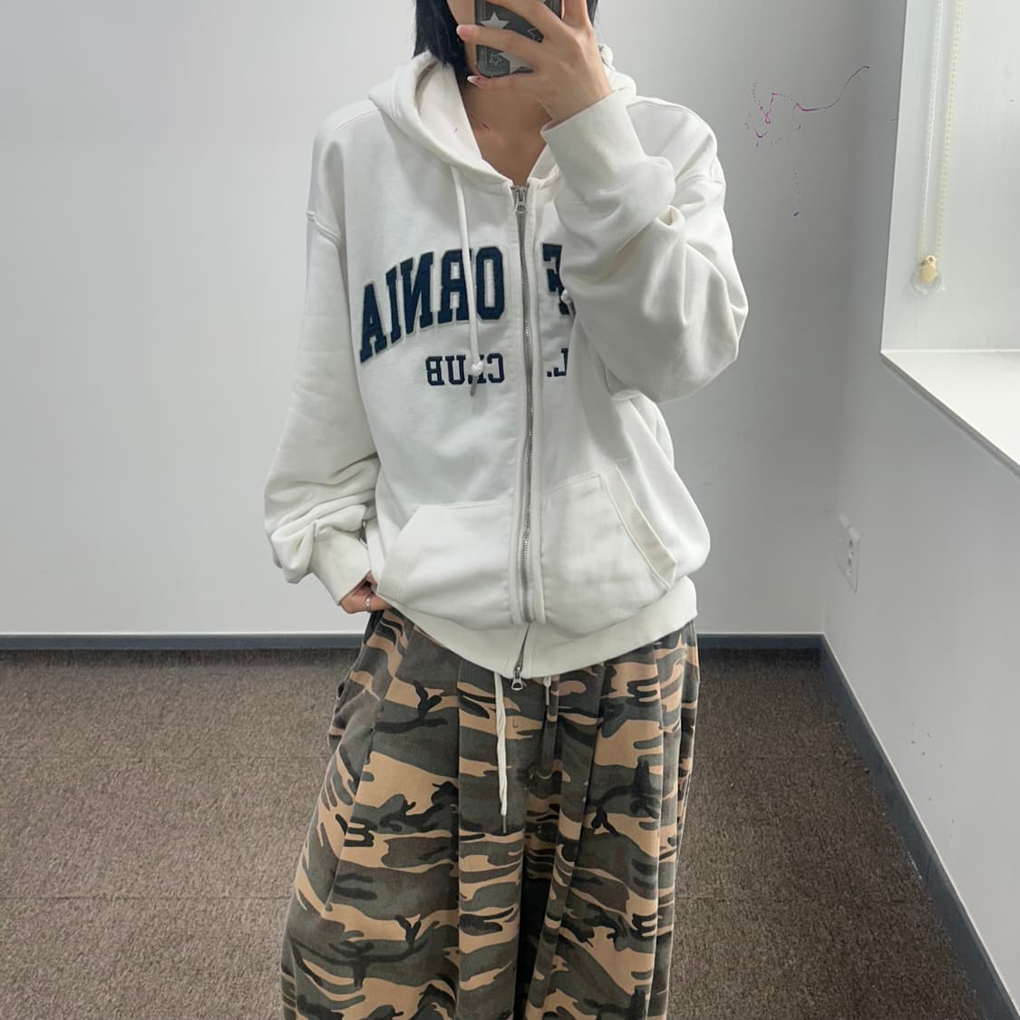 Who A U 후아유 캘리포니아 화이트 후드집업 상품이미지1