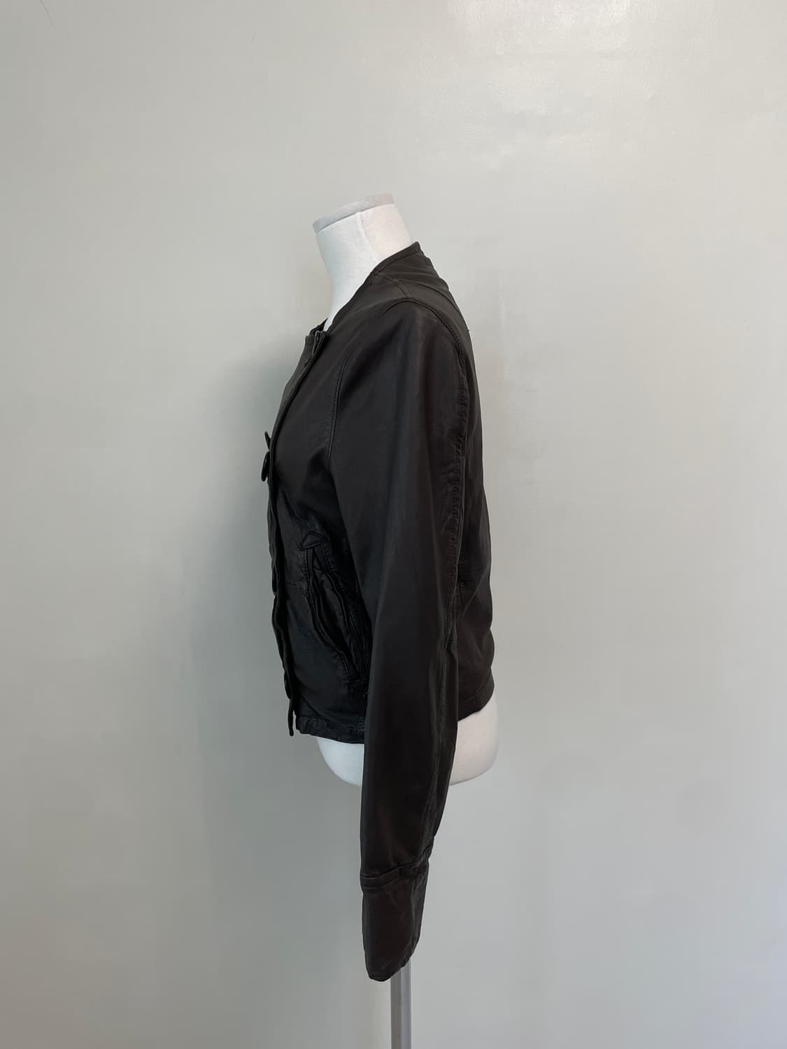 빈티지 Blanc 브라운 양가죽 레더자켓 y2k goa J03919 상품이미지2