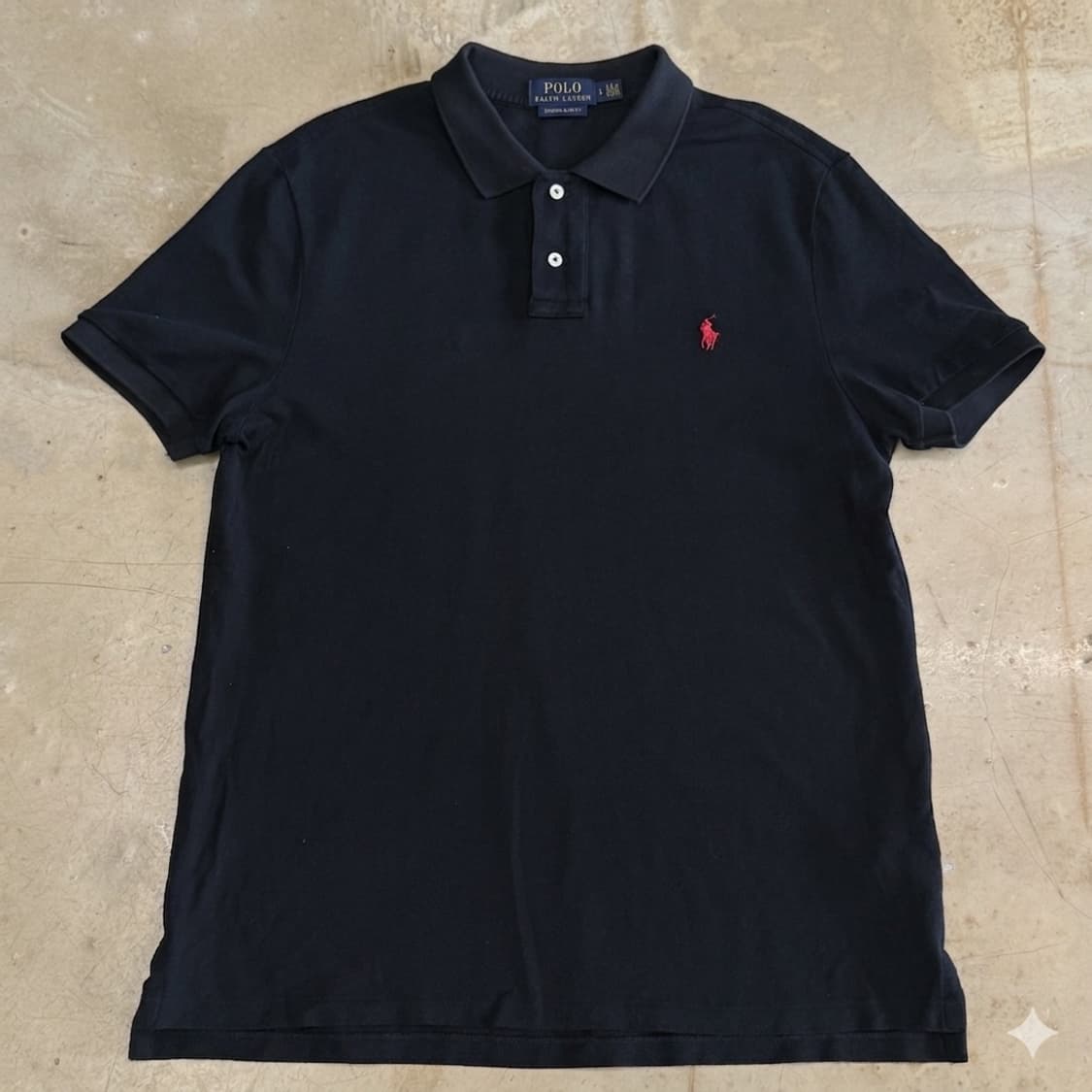 L 폴로랄프로렌 커스텀 슬림핏 블랙 카라 반팔티 상품이미지2