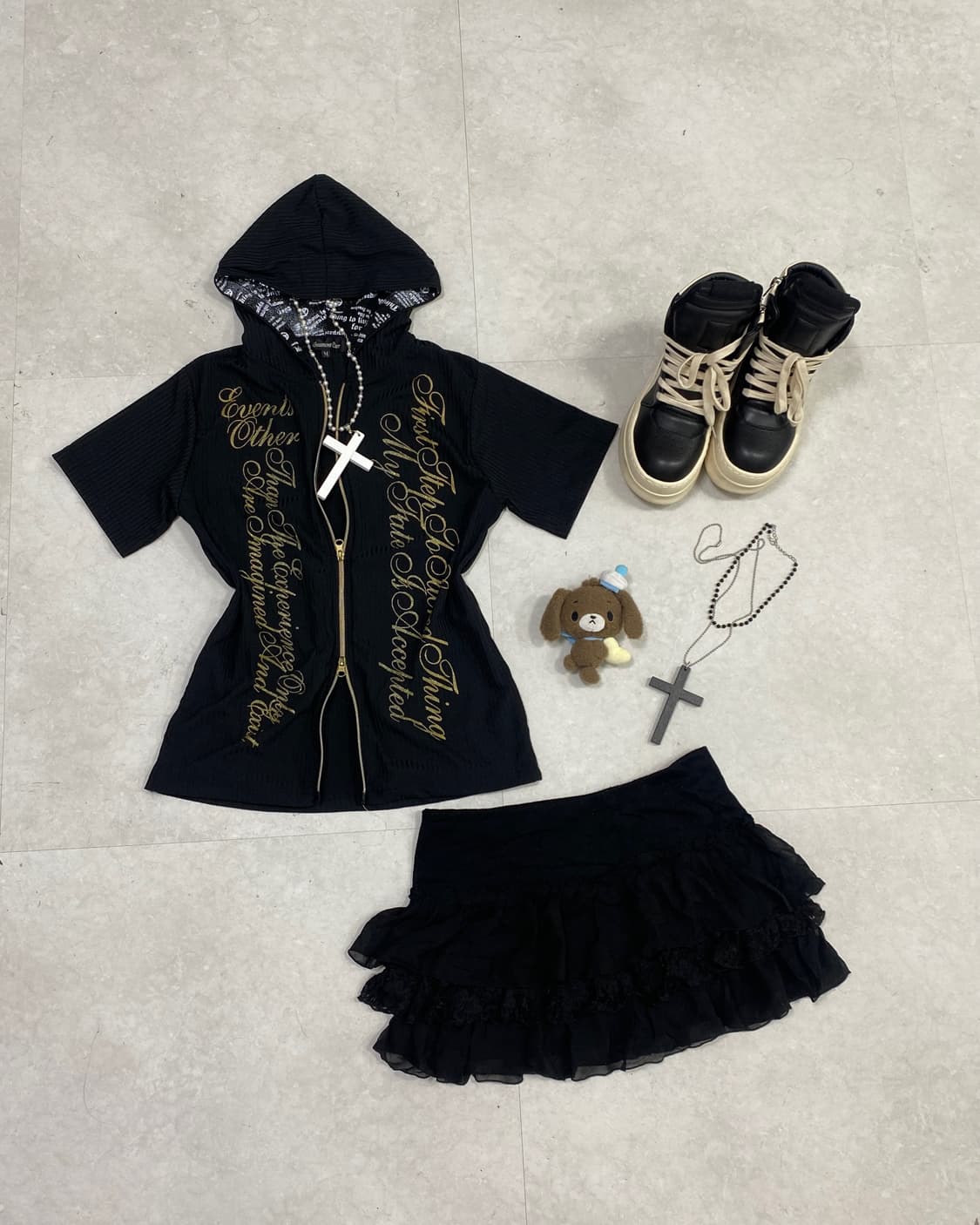 Gothic Gold punk 2-Way Hoodie 상품이미지6