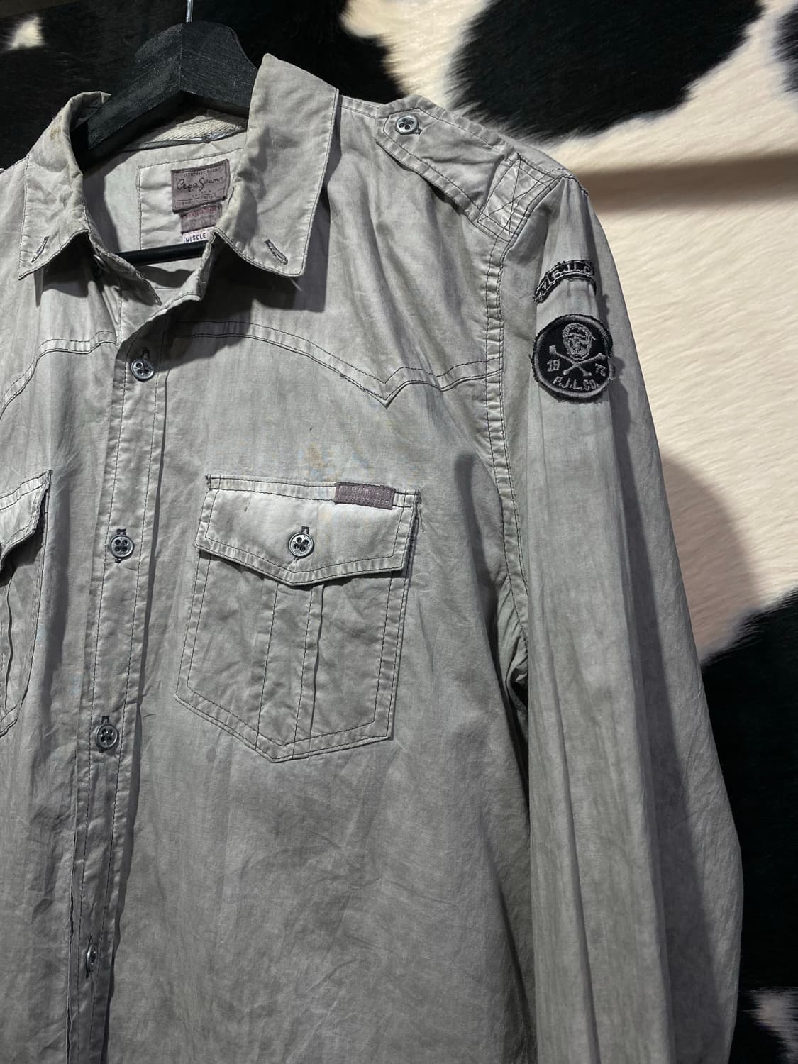 Pepe jeans 머슬핏 웨스턴 워싱 셔츠 상품이미지3