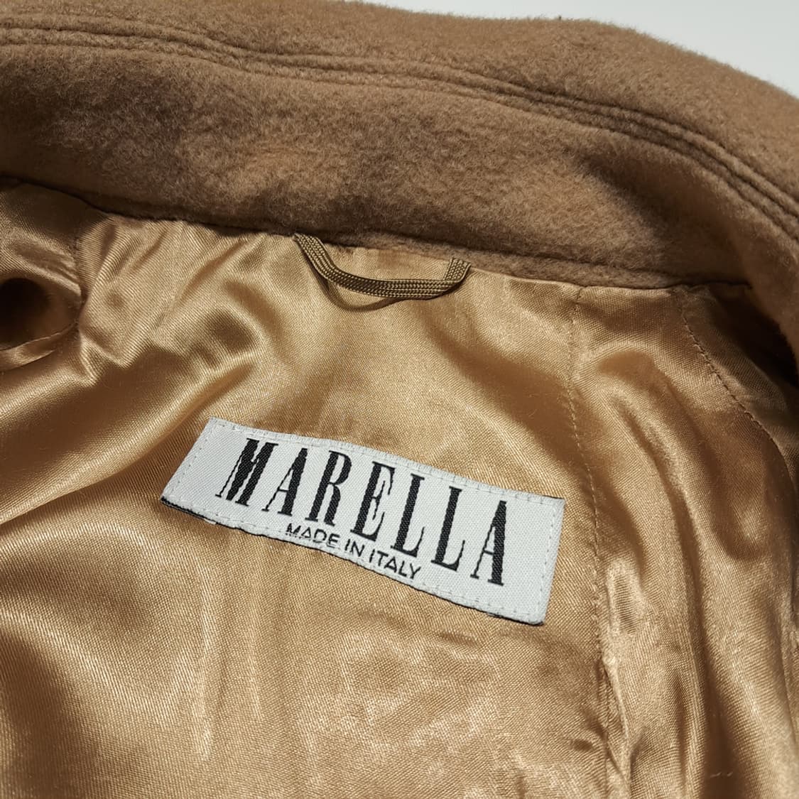 CL284 XL 마렐라 90s 이태리판 울캐시미어 더블 카멜 롱코트 상품이미지4