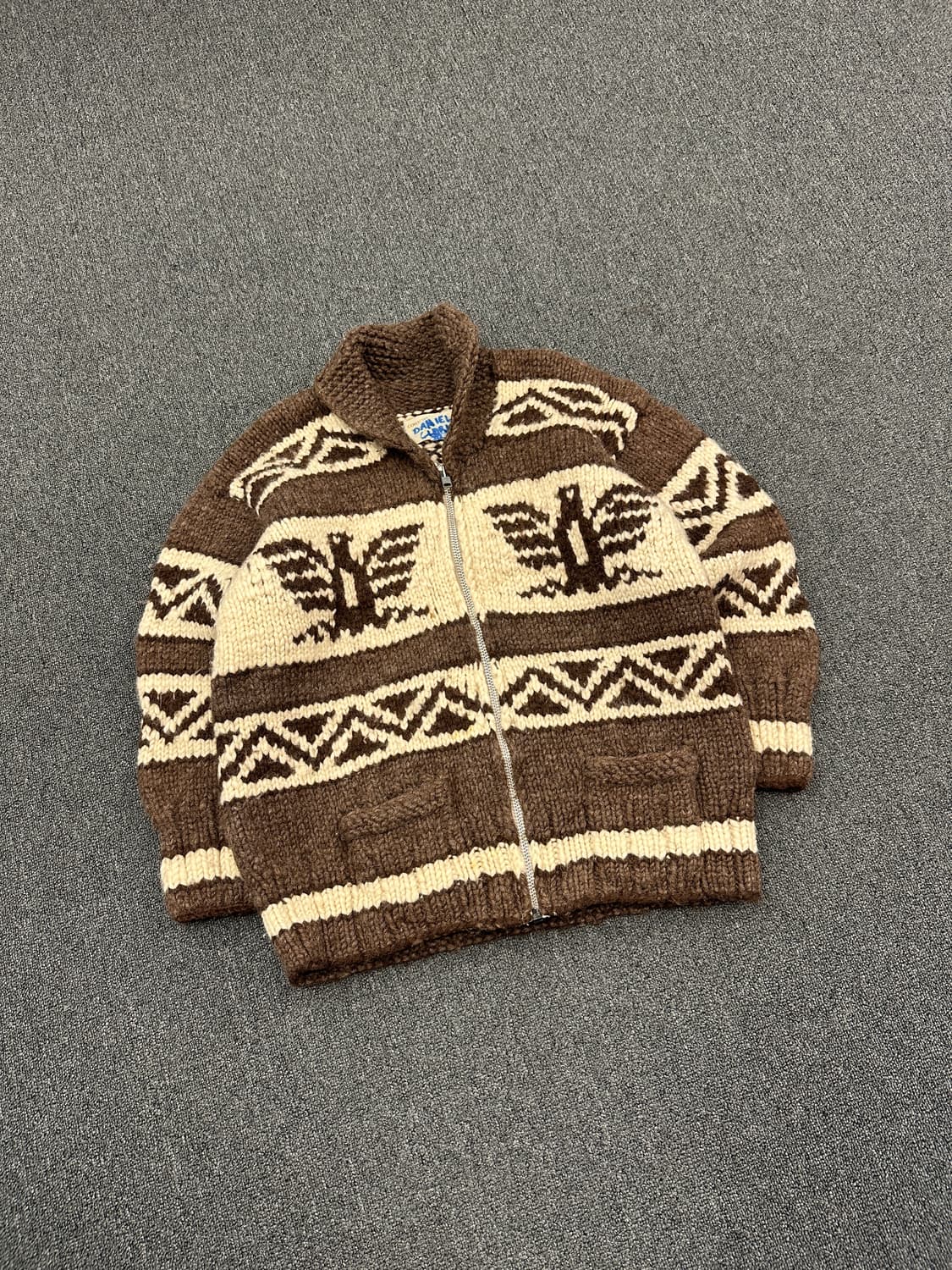 빈티지 코위찬 니트 집업 스웨터 상품이미지1