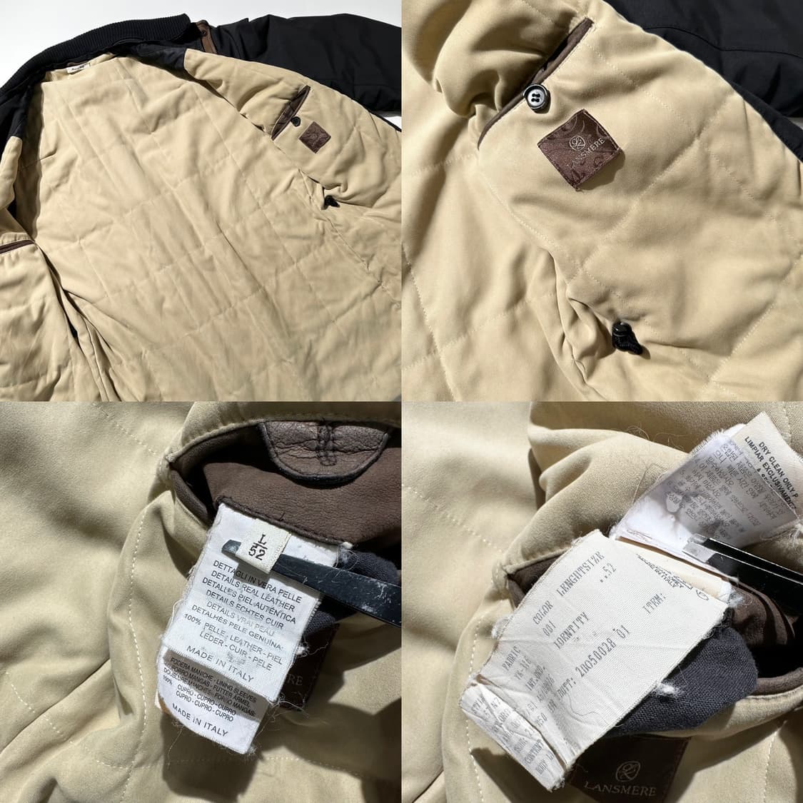 란스미어 레더 트림 싱글 집업 자켓 블랙 상품이미지10